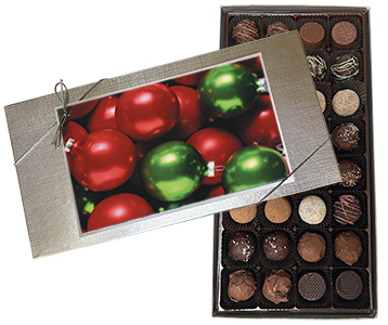 Green and Red Ornament Chocolates