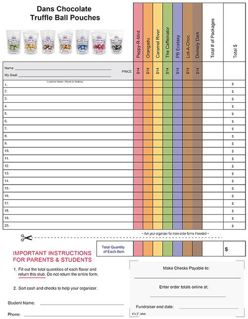 sample order form